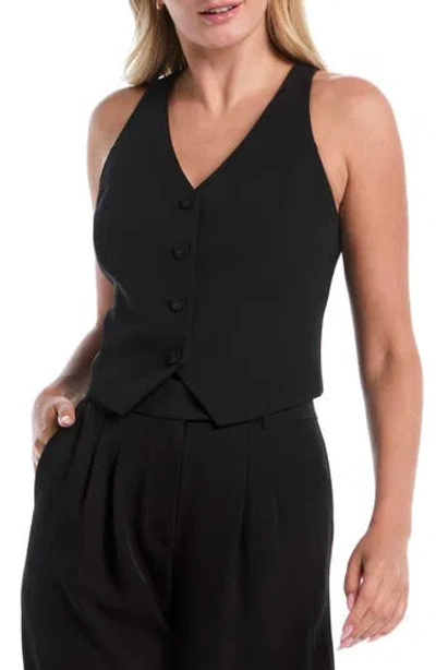 Laundry By Shelli Segal Racerback Four Button Vest In Black