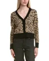 Laundry By Shelli Segal Rib Trim Cardigan Sweater In Animal Print
