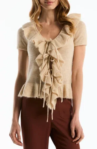 Laundry By Shelli Segal Ruffle Peplum Sweater In Neutral
