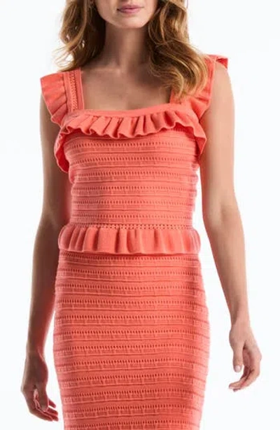 Laundry By Shelli Segal Ruffle Sweater Tank In Pink