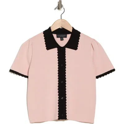 Laundry By Shelli Segal Scallop Detail Sweater In Blush