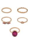 Laundry By Shelli Segal Set Of 5 Assorted Stackable Rings