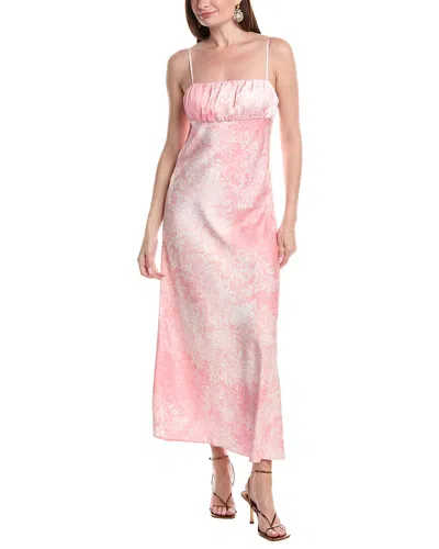 Laundry By Shelli Segal Shirred Satin Slip Dress In Pink