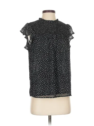 Pre-owned Laundry By Shelli Segal Short Sleeve Blouse In Black