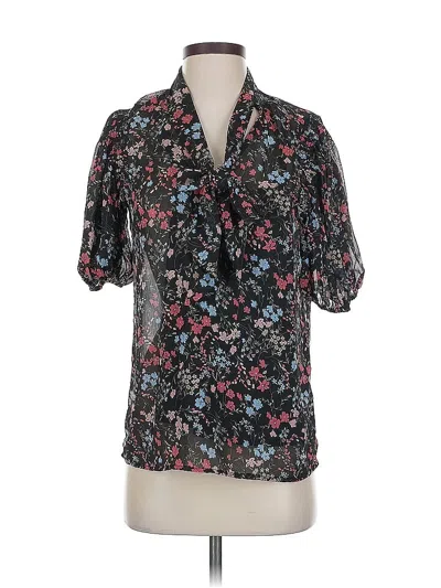 Pre-owned Laundry By Shelli Segal Short Sleeve Blouse In Black