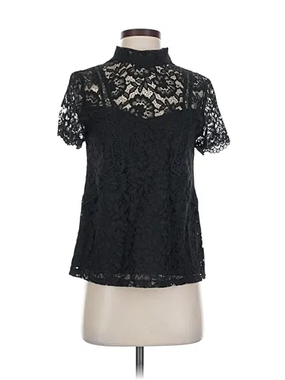 Pre-owned Laundry By Shelli Segal Short Sleeve Blouse In Black