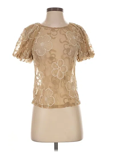 Pre-owned Laundry By Shelli Segal Short Sleeve Blouse In Gold