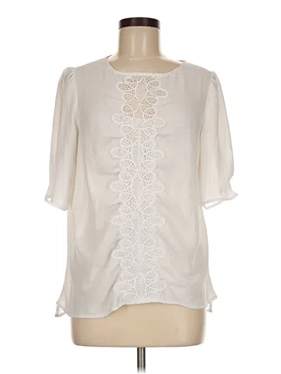 Pre-owned Laundry By Shelli Segal Short Sleeve Blouse In Ivory