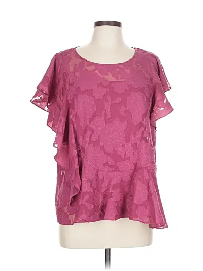 Pre-owned Laundry By Shelli Segal Short Sleeve Blouse In Pink
