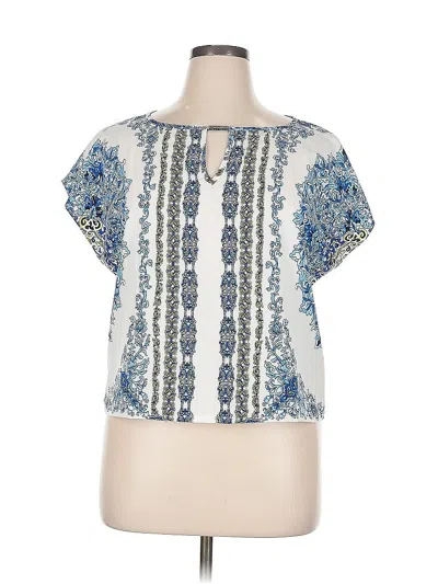 Pre-owned Laundry By Shelli Segal Short Sleeve Blouse In White