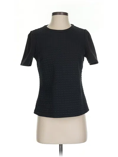 Pre-owned Laundry By Shelli Segal Short Sleeve Top Black Crew Neck Tops