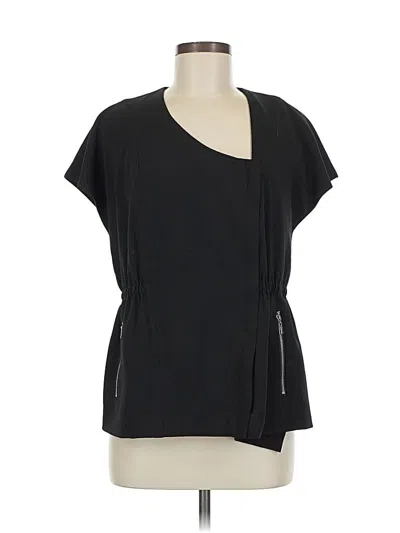 Pre-owned Laundry By Shelli Segal Short Sleeve Top Black One Shoulder Neckline Tops