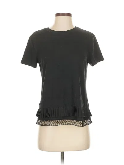 Pre-owned Laundry By Shelli Segal Short Sleeve Top Gray Crew Neck Tops