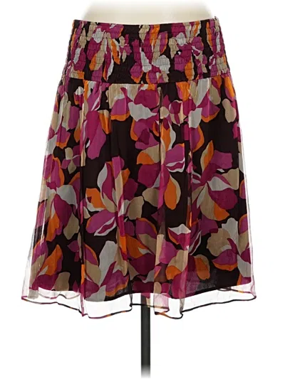 Pre-owned Laundry By Shelli Segal Silk Skirt In Burgundy