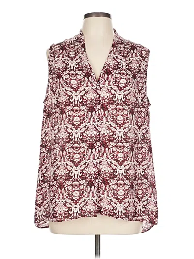 Pre-owned Laundry By Shelli Segal Sleeveless Blouse In Burgundy