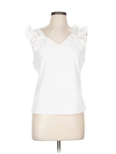 Pre-owned Laundry By Shelli Segal Sleeveless Blouse In White