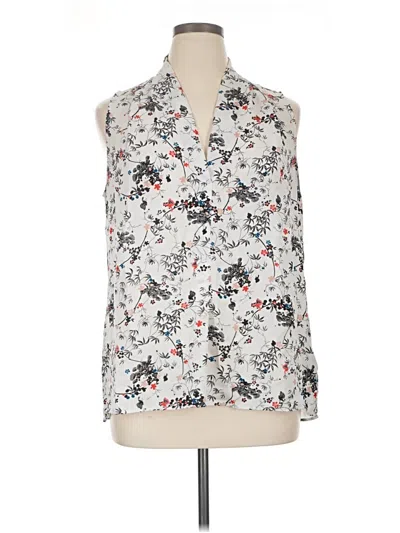 Pre-owned Laundry By Shelli Segal Sleeveless Button Down Shirt In Gray