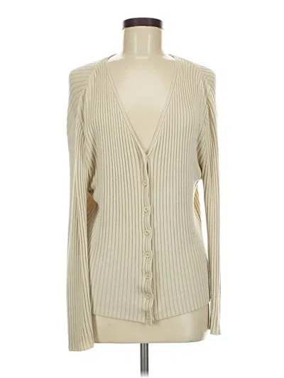 Pre-owned Laundry By Shelli Segal Sleeveless Top Ivory Plunge Neckline Tops