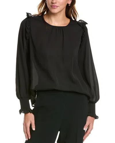 Laundry By Shelli Segal Smocked Cuff Blouse In Black