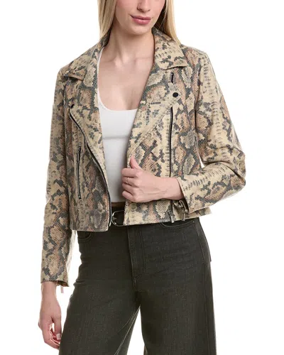 Laundry By Shelli Segal Snake Moto Jacket In Brown