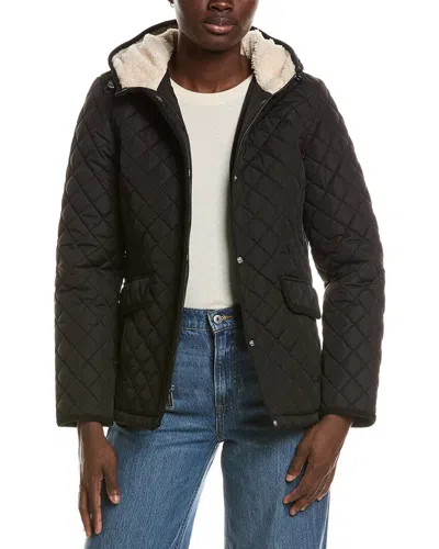 Laundry By Shelli Segal Snowchic Diamond Quilt Jacket In Black