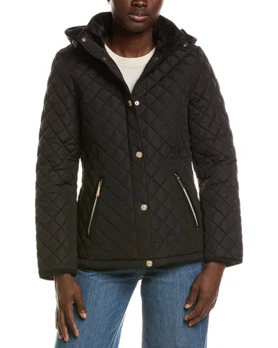 Laundry By Shelli Segal Snowchic Diamond Quilt Jacket In Black