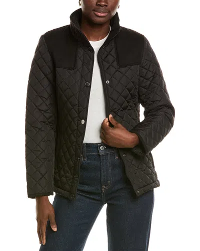 Laundry By Shelli Segal Snowchic Diamond Quilt Jacket In Black