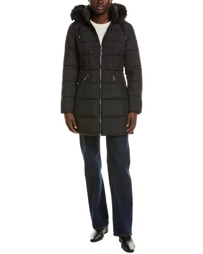 Laundry By Shelli Segal Soft Petal Fabric Zip Off Jacket In Black