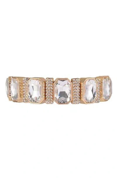Laundry By Shelli Segal Square Crystal Stretch Bracelet In Gold