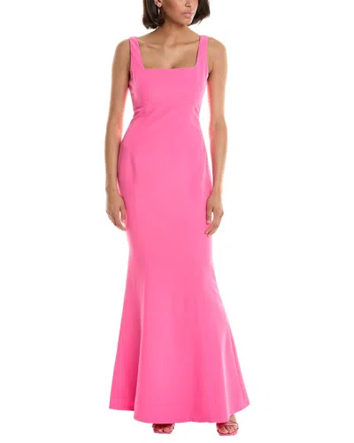 Laundry By Shelli Segal Square Neck Gown In Pink