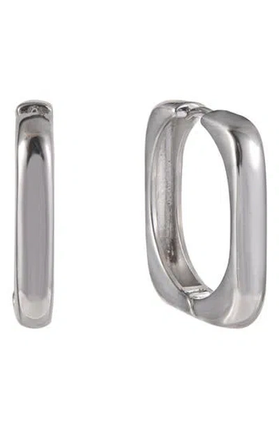 Laundry By Shelli Segal Squared Hoop Earrings In Silver