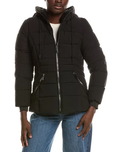 Laundry By Shelli Segal Stretch Fabric Coat In Black
