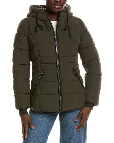 Laundry By Shelli Segal Stretch Fabric Coat In Green