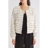 Laundry By Shelli Segal Stripe Knit Jacket In Marshmallow/black Stripe
