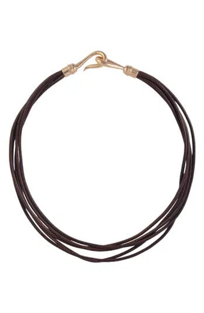 Laundry By Shelli Segal Suede Layered Necklace In Black