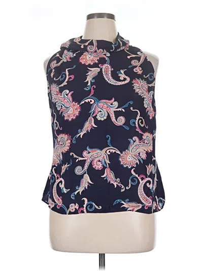 Pre-owned Laundry By Shelli Segal Tank Top Blue Halter Neckline Tops