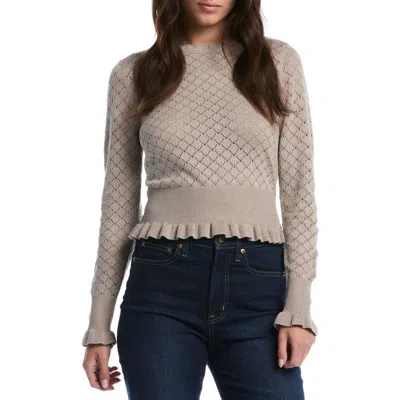 Laundry By Shelli Segal Tie Neck Collared Sweater In Brown