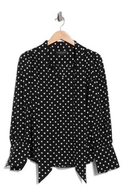 Laundry By Shelli Segal Tie Neck Top In Black