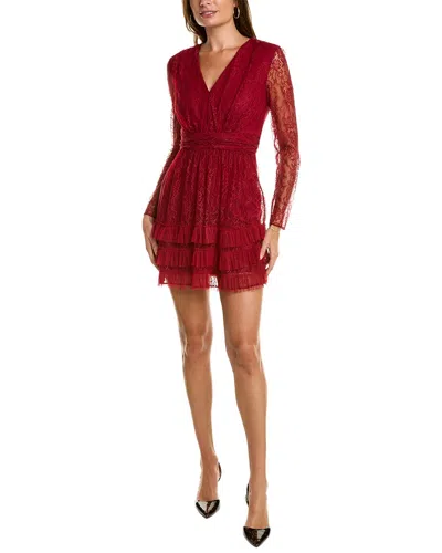 Laundry By Shelli Segal Tiered Lace Mini Dress In Red