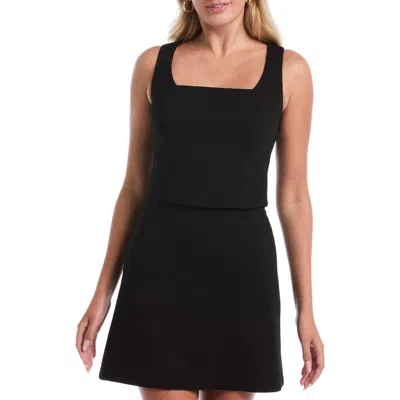 Laundry By Shelli Segal Waffle Knit Bustier Top In Black