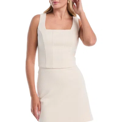 Laundry By Shelli Segal Waffle Knit Bustier Top In Neutral