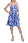 Laundry By Shelli Segal Wave Print Cotton Fit & Flare Sundress