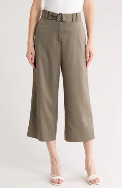 Laundry By Shelli Segal Wide Leg Crop Pants In Light Olive