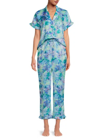 Laundry By Shelli Segal Women's 2-piece Washer Satin Print Pajama Set In Abstract Floral