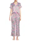 Laundry By Shelli Segal Women's 2-piece Washer Satin Print Pajama Set In French Bouquet