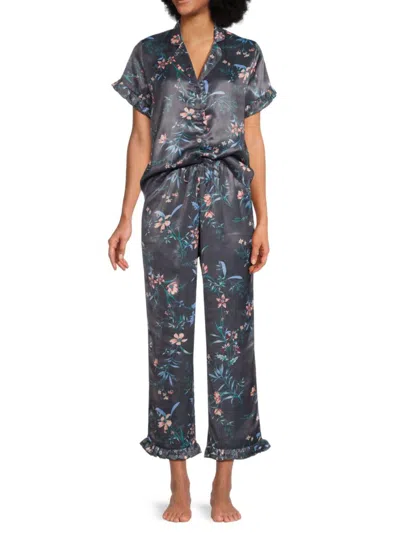 Laundry By Shelli Segal Women's 2-piece Washer Satin Print Pajama Set In Scattered