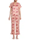 Laundry By Shelli Segal Women's 2-piece Washer Satin Print Pajama Set In Watercolor