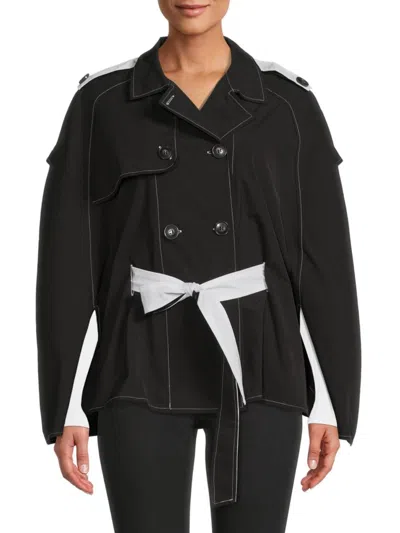 Laundry By Shelli Segal Women's Double Breasted Trench Jacket In Black