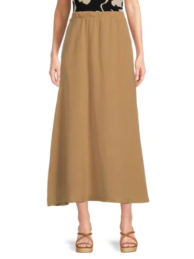 Laundry By Shelli Segal Women's Long Airflow Midi Skirt In Camel