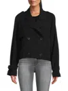 Laundry By Shelli Segal Women's Notch Lapel Epaulet Coat In Black